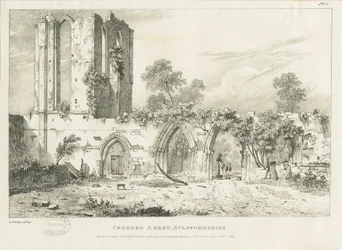 Croxden Abbey: kaiverrus, nd [1821] (painettu)