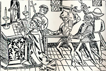 Pyhän Thomas of Canterburyn marttyyrikuolema, v.1484