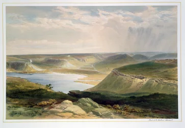 Sevastopolin sataman perukka, kuvalaatta teoksesta "Sotanäyttämö idässä", julkaisija Colnaghi and Co., 1856