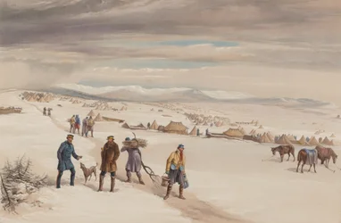 Toisen divisioonan leiri itään katsoen. tammikuuta 1855