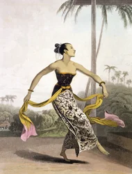 A Ronggeng tai Dancing Girl, levy 21 osasta Vol. Thomas Stamford Rafflesin (1781-1826) 