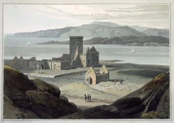 Ionan katedraali, vuonna 1817 julkaistusta teoksesta "A Joyage Around Iso-Britannian ympärille, joka tehtiin vuosien 1814 ja 1825 välillä" (akvatinta)