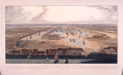 West India Docks, Poplar, Lontoo, 1802