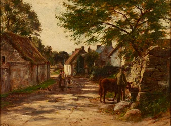 Late Afternoon in a Country Lane (öljy kankaalle)