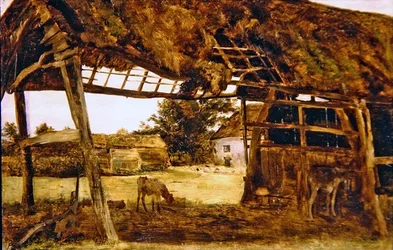 Old Farm Shed (öljy aluksella)