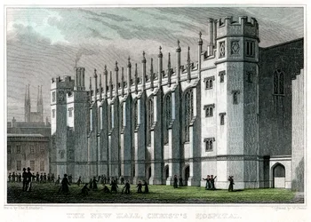 New Hall, Christs Hospital, Lontoo, 1828.
