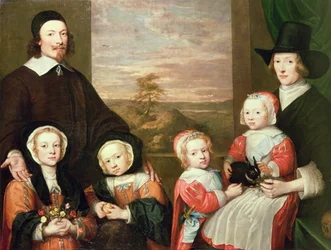 Tuntematon perheen muotokuva, perinteisesti ajateltu olevan Sir Thomas Brownen muotokuva, 1640-luvun puoliväli (öljy kankaalle)