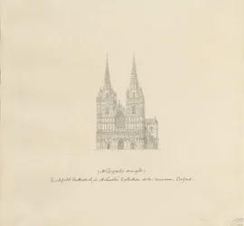 Lichfield Cathedral - West Front: kynäpiirros, nd [?1600-luvun lopulla] (piirustus)