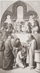 Kentin kuninkaan Ethelbertin (n. 552-616) kaste St. Augustine Canterburyssa vuonna 597, 