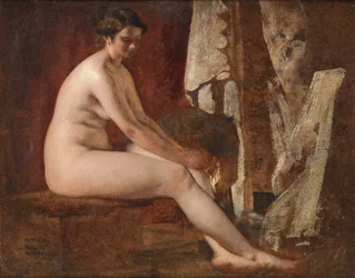 Istuva alaston