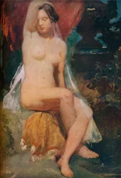 Nainen suihkulähteellä, c1840.