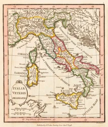 Muinainen Italia. Kartta.