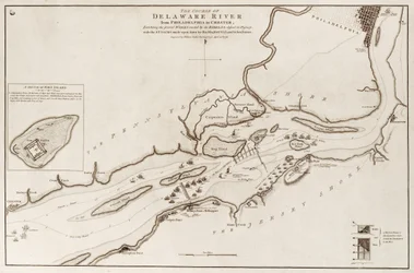 Delaware-joen kulku Philadelphiasta Chesteriin, Pohjois-Amerikka.