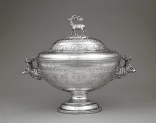 Keitto Tureen, c. 1860 (hopea)