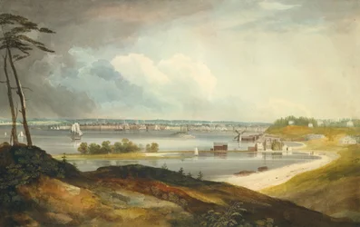 New York Heightsista lähellä Brooklynia, n. 1820-23.