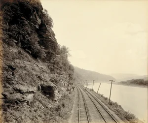 Cathedral Rocks, Susquehanna-joen varrella lähellä Meshoppenia, Lehigh Valley Railroadin puolesta.