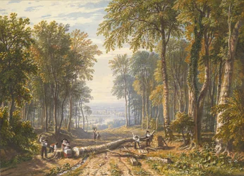 Puunhakkaajat Park Placessa, Henleyssä, Thames-joen takana, n. 1826.