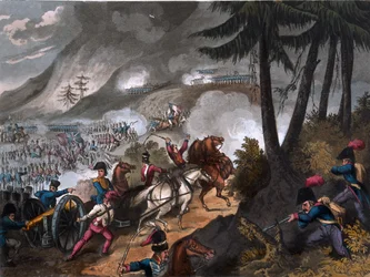 Pyreneiden taistelu vuonna 1813, kaiverrettu J.C. Stadlerin toimesta, julkaissut Thomas Tegg, 1818.