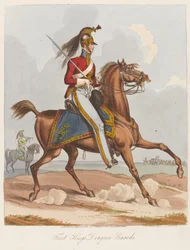 First Kings Dragoon Guards, 1820 (värillinen akvatinta)