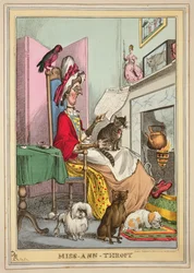 Miss-Ann-Tthropy, julkaisija Thomas McLean, Lontoo (värillinen etsaus)