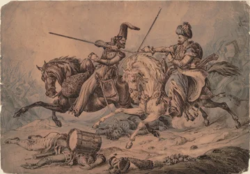 Venäjän kasakka taistelussa Mameluken kanssa, 1815