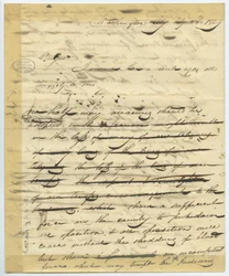 Luonnos William H. Ashleyn kirjeestä Washingtonissa alkaa -”Rakas Genl, saavuin tänne viikko sitten. . . ”