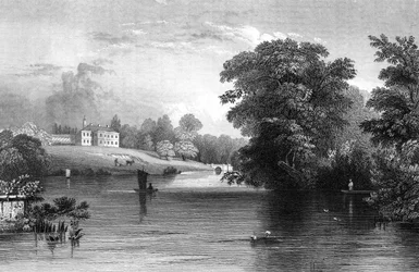 Braxted Lodge, lähellä Withamia, Essex, kaiverrus Henry Wallis, 1832