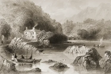 Gleengarriff Inn, Gleengarriff, Corkin kreivikunta, George Virtuen teoksesta "Scenery and Antiquities of Ireland", 1860-luku