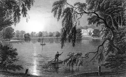 Gosfield Hall, Weathersfield Roadilta Essexistä, kaiverrus Charles Mottram, 1833