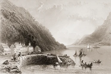 Rosstrevor Pier, County Down, George Virtuen "Scenery and Antiquities of Ireland", 1860-luku