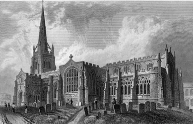 Thaxted Church, Essex, kaiverrus Robert Sands, 1831
