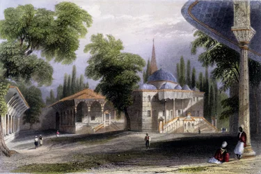 Serai Bownoun kolmas tuomioistuin, 1850 (värillinen akvatinta)