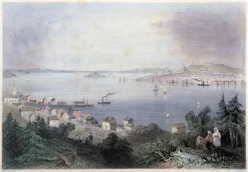 Näkymä Halifaxista - William Henry Bartlettin "" Canadian Scenery illustrated" -julkaisussa, toim. George Virtue