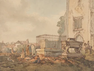 Bushey Churchyard cu Mormintele lui Edridge, Hearne și H. Monrofinnish