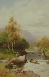 Hiljainen paikka Festiniogin laaksossa Walesissa, 1909