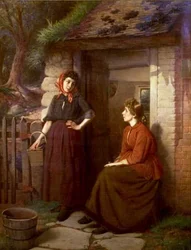 Village Gossip (öljy kankaalle)