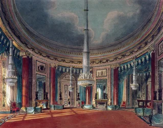 Carlton House, The Circular Room, Pynes Royal Residences, julkaistu 1818