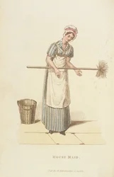 Housemaid elokuvasta The World in Miniature, 1827 (tulostus)