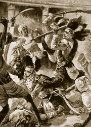 Lucknowin toinen helpotus, marraskuu 1857 (litho)