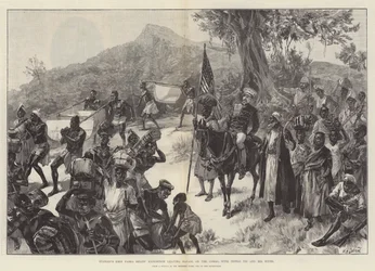 Stanleyn Emin Pasha Relief Expedition lähtee Matadista Kongosta Tippoo Tibin ja hänen vaimojensa kanssa