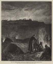 Sota ennen Plevnaa; Night Bivouac lähellä neljännen divisioonan suuria aseita