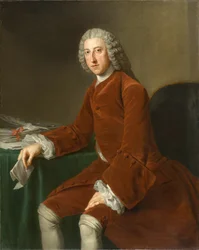 William Pitt, myöhemmin Chathamin ensimmäinen jaarli (1708-1778), noin 1754 (öljy kankaalle)
