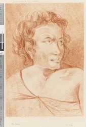 Sivu 32b Uusi-Seelanti Maorin muotokuva, 1768-75 (punainen liitu)