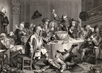 Midnight Modern Conversation, The Works of William Hogarth, julkaistu 1833