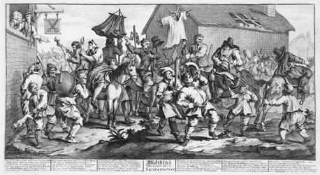 Hudibras kohtaa Skimingtonin, Samuel Butlerin teoksesta Hudibras, 1726