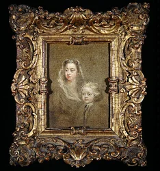 Mary Edwards Hamilton ja hänen poikansa Gerard Anne (öljy kankaalle)