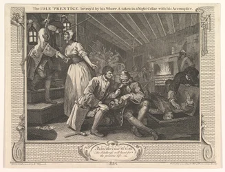 The Idle Prentice, jonka huora petti ja vietiin yökellariin hi...n kanssa, 30. syyskuuta 1747.