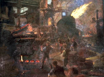 "Englannin rikkaus: Bessemerin teräksen valmistusprosessi", 1895