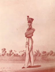 Madrasin armeijan kevyen jalkaväen upseerit, c1837-1843, 1909