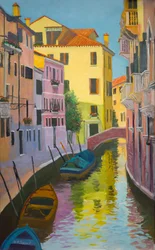 Burano Canal (óleo a bordo)finlandês